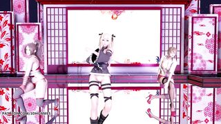 [MMD] Waiting for a Chance to Pounce 虎視眈々Hot Striptease Marie Rose Mai Shiranui Misaki DOA