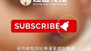 LanbiSlut丨Horny bitch is fed cum after hardcore fuck threesome EP2