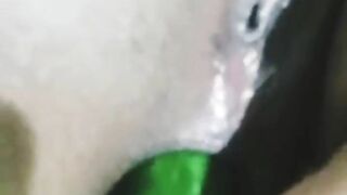 Dirty Muslim hijab girl anal and pussy fucking with cucumber