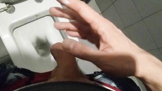 STEP SISTER CAUGHT BIG COCK CUMSHOT IN PUBLIC TOILET