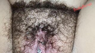 Super hairy BBW pussy close up creampie pt. 1