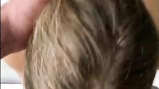 Pulling Blonde Girl's Head Onto My Cock In The Shower Whilst She Sucks It Dry - POV Blowjob!