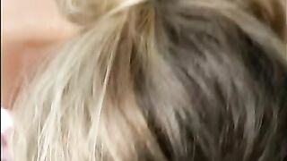 Pulling Blonde Girl's Head Onto My Cock In The Shower Whilst She Sucks It Dry - POV Blowjob!