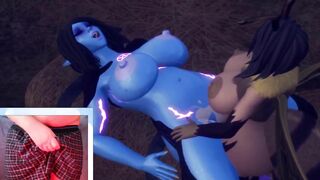 Thick futa bee fucks big tit alien woman