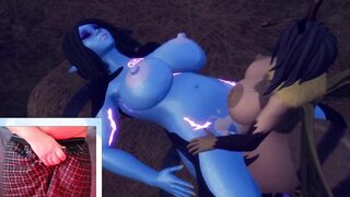 Thick futa bee fucks big tit alien woman