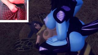 Thick futa bee fucks big tit alien woman