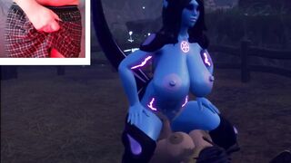 Thick futa bee fucks big tit alien woman