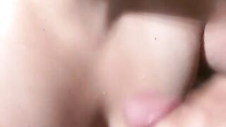 Tits soaked by huge cumshot!!!