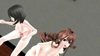 【MMD】Kongo Sisters & Poker Face【R-18】