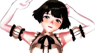 【SEX-MMD】Futanari Ryochin + Jerking in the end (Huge cock)【R-18】