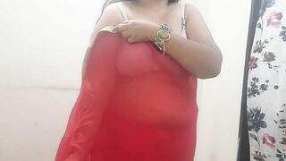 desi indian naughty horny wife saree show stripping part 1