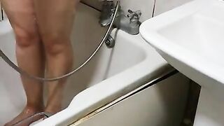 Step mom caught fucking with step son in bathroom without condom