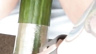 Fucking a cucumber