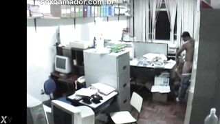 Naughty blonde has sex with another employee inside accounting office