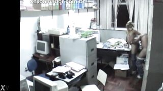 Naughty blonde has sex with another employee inside accounting office