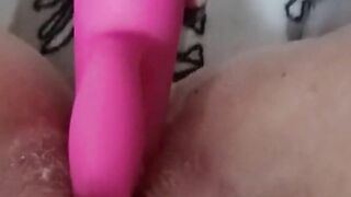 Amateur masturbating with rabbit and buttplug