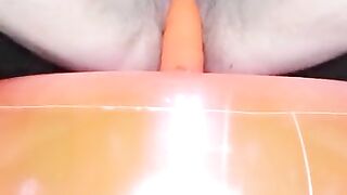 Bouncing on new inflatable toy/ BIG ORGASM