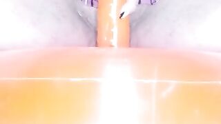 Bouncing on new inflatable toy/ BIG ORGASM