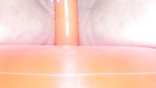 Bouncing on new inflatable toy/ BIG ORGASM