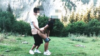 Big ass student fucked in the forest in standing doggystyle