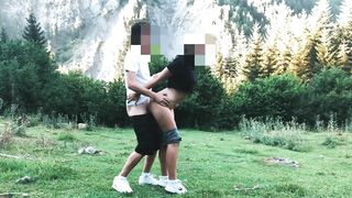 Big ass student fucked in the forest in standing doggystyle