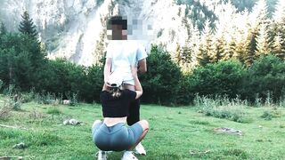 Big ass student fucked in the forest in standing doggystyle