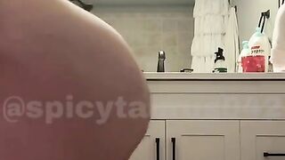 thicc girl rides huge on the edge of the bathtub