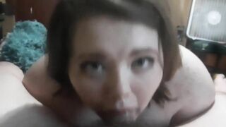 BBW WIFE HELPS ME NUT ON HER FACE