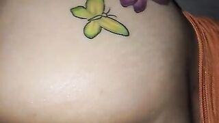 Butterfly tattoo ass