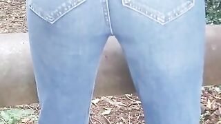 Public wetting jeans