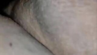 Asian wife wet pussy fucking with close up and moaning.