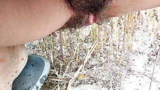 Peeing after masturbate. My ass was loose and something else came out too. Slow motion piss.