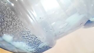 could not resist and passionately fucked a water cooler! big cock and bootle cumshot????