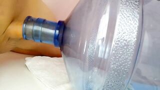 could not resist and passionately fucked a water cooler! big cock and bootle cumshot????