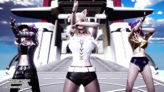 MMD CLC - Helicopter Ahri Akali Kaisa Seraphine Sexy Kpop Dance League of Legends KDA