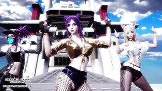 MMD CLC - Helicopter Ahri Akali Kaisa Seraphine Sexy Kpop Dance League of Legends KDA