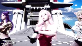 MMD CLC - Helicopter Ahri Akali Kaisa Seraphine Sexy Kpop Dance League of Legends KDA