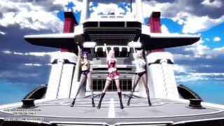 MMD CLC - Helicopter Ahri Akali Kaisa Seraphine Sexy Kpop Dance League of Legends KDA