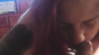 RED HEAD LATINA BABE w/ High-Knee Socks & Thong WAKES UP HORNY (PART 1)