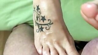 Amateur footjob