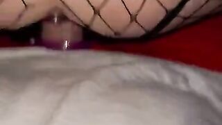 Slut gets her pussy fucked while looking cute af with her buttplug