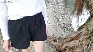 BEACH ADVENTURE| Public Cock flashing| Caught by a Runner and she makes me cum - Sheila Moore