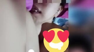 videocall ni gf inakit si bf bago matulog. daliri ginawang tite grabe sarap sumubo