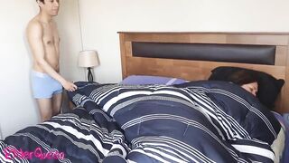 stepson gets into stepmom's bed and touches her while she rests