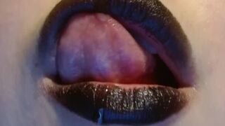 EXTREME SHORT TEASE black lipstick Dripping with Lube