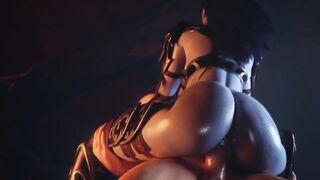 Widowmaker Riding Dick With A Butt Plug In Her Ass