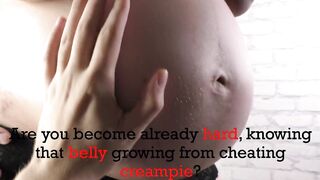 You can touch my cheating belly only one minute, cuck - Cuckold Captions ~ Cuckold Motivations